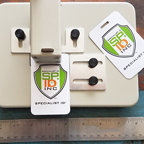 Heavy Duty Table Top Slot Punch for ID Card Badges with Precision Adjustable Top & Side Slide Guides - Badge Hole Puncher for Standard Horizontal & Vertical I'd Cards by Specialist ID