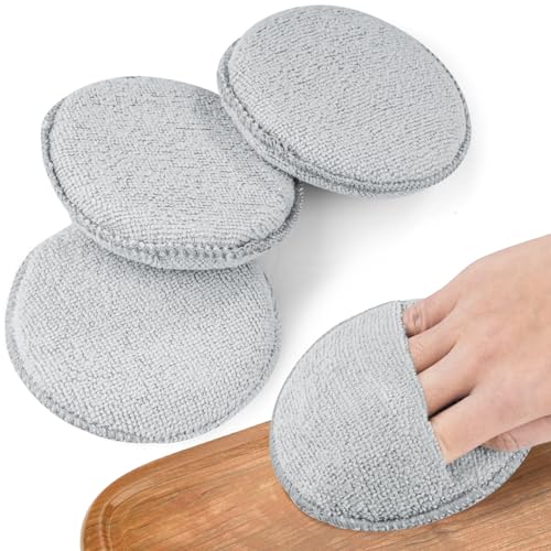 NiHome 5 Inch Wood Conditioner Cutting Board Wax Oil Applicator Pads 4 Pack - color: Gray (4-pack), size: 5 Inch