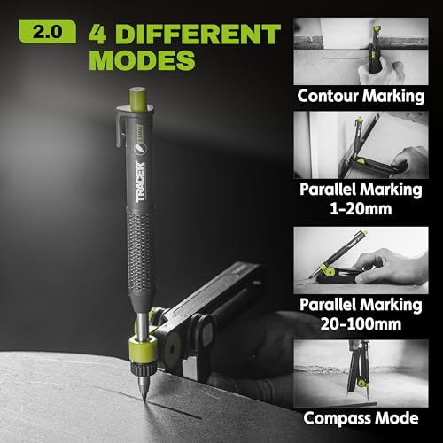 Tracer TrueScribe Scribe Tool with Deep Hole Pencil and Sharpener