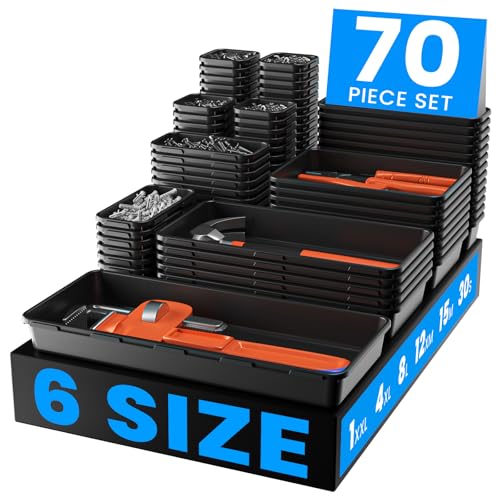 A-LUGEI【𝟳𝟬pcs 𝟲𝗦𝗶𝘇𝗲】 Tool Box Organizer and Storage drawer organizer - size: 70pcs-6 Size