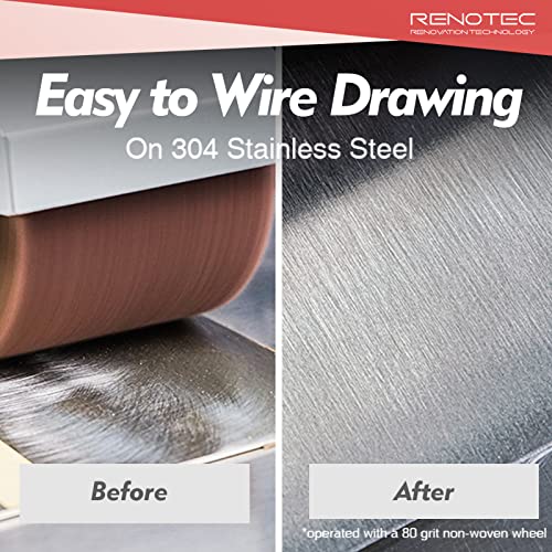 Non-Woven Wheel, 120x100mm, Italian Material, Wire Drawing Satin Finish of Metal Surface, Conditioning Drum Burnishing Wheel (80-240 Grit Set) - style: Assorted 4 Pack Grit 80-120-180-240