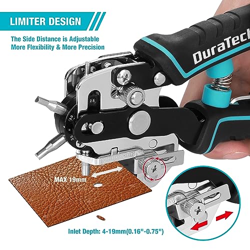 DURATECH Leather Hole Punch, Heavy Duty 6-Hole Punch Plier Tool