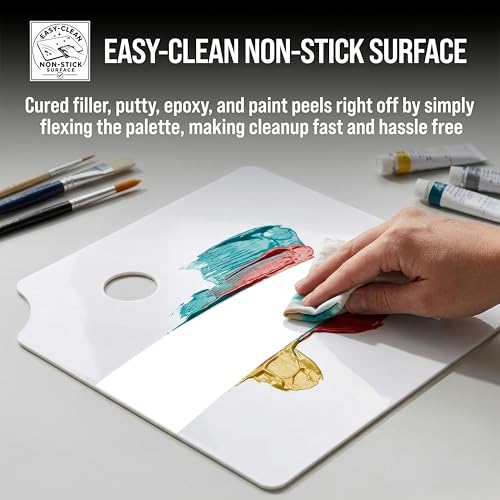 Custom Shop 12 x 12 Inch Plastic Body Filler Mixing Palette (2 Pack) - size: 12" x 12"