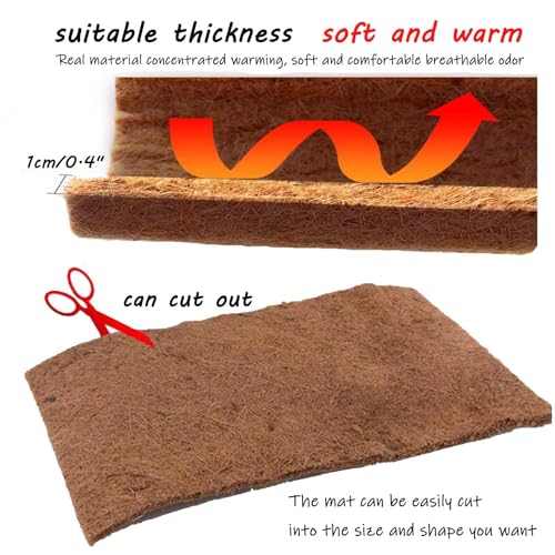Hamiledyi Reptile Carpet Natural Coconut Fiber Tortoise Carpet Mats 4 Pcs - size: 4 Packs/19.7 x 11.8 Inch