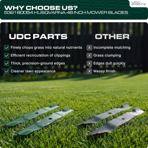 UDC Parts 532180054 Husqvarna 48 Inch Lawn Mower Blades Replacement, 3 Pack - size: 16-3/4" - 5 pt star