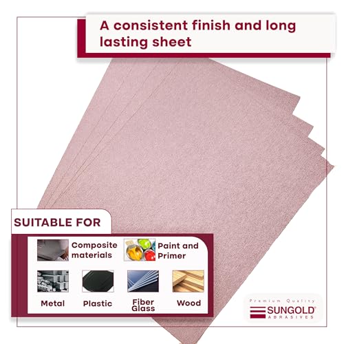 Sungold Abrasives 11109 9" X 11" 150 Grit Sanding Sheets Stearated Aluminum Oxide, 25-Pack - size: 150 Grit
