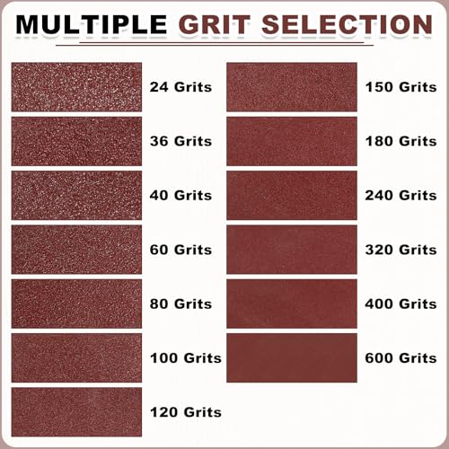 HARFINGTON 6 x 48 Inch Sanding Belts, 6 Pcs 400 Grits Aluminum Oxide - size: 6x48 inch(400 grit)