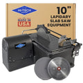 Hi-Tech Diamond 10" Lapidary Slab Saw for Rocks & Minerals - Includes Vise - style: Two 10" Diamond Saw Blades & Vise Attachment