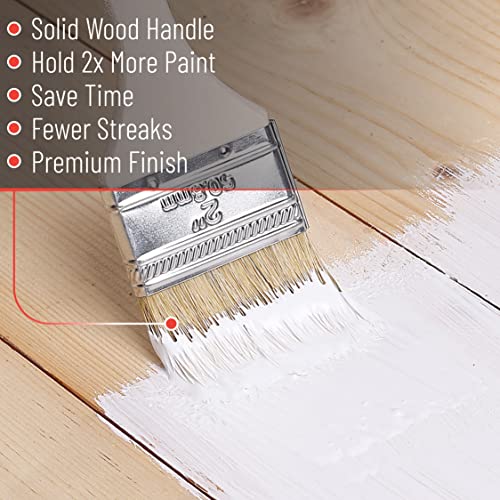 Bates Chip Paint Brushes - 1.5 Inch, 36 Pack, Natural Bristle, Stain Brushes for Wood - size: 1.5 Inch, 36 Pack