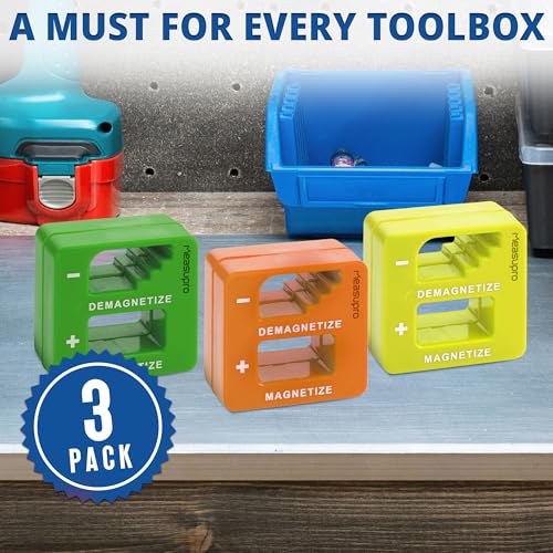 Magnetizer & Demagnetizer Tool, Green, Yellow & Orange, 3 Pack - color: Green, Orange, Yellow