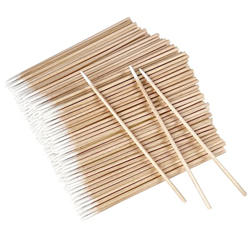 Eyxformula 600 Pcs Pointed Cotton Swabs, 4 Inch FSC Certified Wooden Sticks - color: 600 pcs