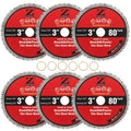 ZORUNNA 6Pcs 3" Circular Saw Blades, Wood Cutting Blades with 7/16" Arbor - size: 80T