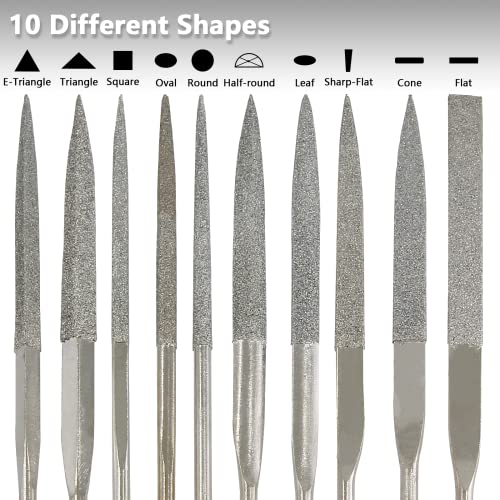 Litoexpe 10 Pieces Mini Needle File Set 3x140mm - size: 3x140mm Needle File