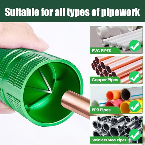Super Stars Pipe Reamer Tool with 4 Blades - 1/4–1-5/8 inch Inner & Outer Deburring Tool for Copper, PVC, PPR, Brass, Aluminum, and Stainless Steel Tubing - style: 4 Blades