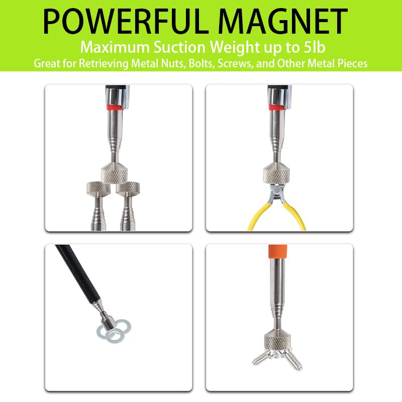 Magnetic Pick Up Tool 10 Pack, Telescopic Magnet Sticks - size: 10 Pack