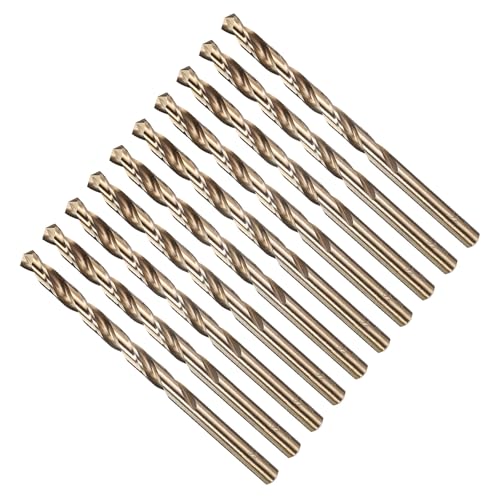 METALLIXITY Micro Drill Bit (#2) 4341 High-Speed Steel Gold 135° 10Pcs - size: #2 (5.613mm)