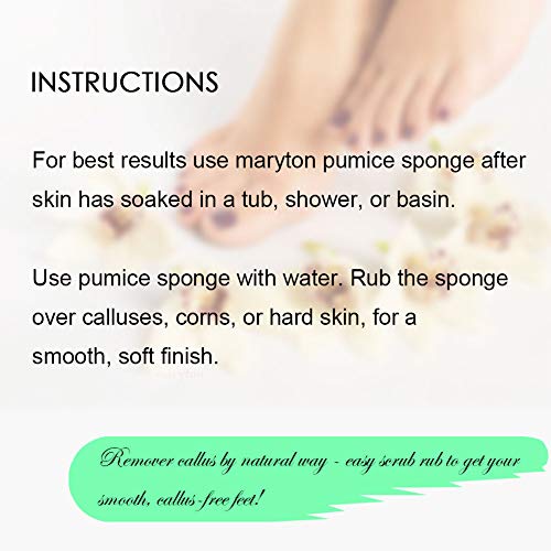 Maryton Pumice Sponge for Feet Pedicure Callus Remover Scrubber, 4 Pcs - size: 4 Count (Pack of 1)