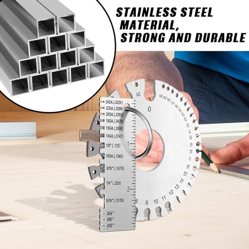 4 Pcs Stainless Steel Metal Sheet Thickness Gauge