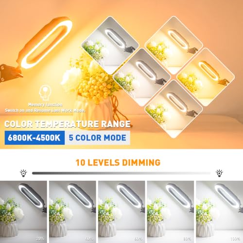 12X Square Magnifying Glass with Light and Stand, 2-in-1 Hands-Free - color: White, size: 12X
