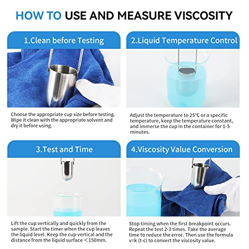 BAOSHISHAN No.2 Zahn Viscosity Cup, Stainless Steel, 20-250 cSt - size: NO.2