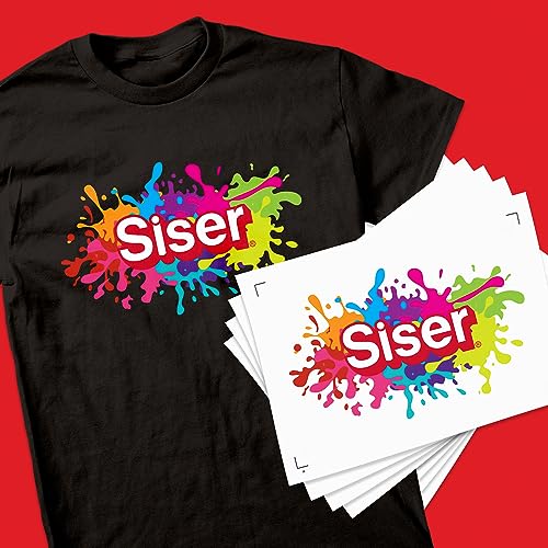 Siser EasyColor DTV and TTD Easy Mask 8.4" x 11" Bundle - Inkjet Printer Compatible Heat Transfer Vinyl (10 Sheets of Each)