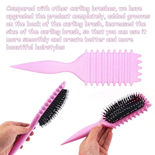 1 PCS Curly Hair Brush, Curl Defining Brush (Pink) - color: Pink