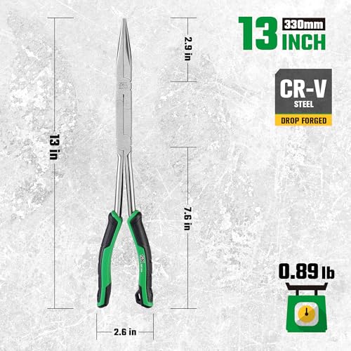 SK 13'' Long Needle Nose Pliers, Double Compound Straight Long Nose Pliers - size: 1PC- Straight