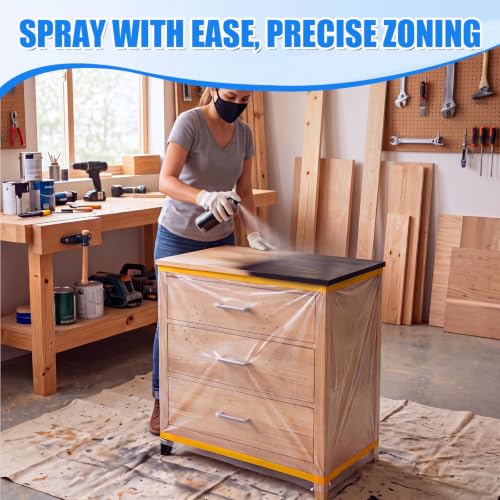 Seajan 9 Roll Pre-Taped Painters Plastic, Masking Film, White, 3 Size - size: 22/43/59in X 66ft