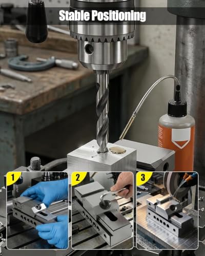 1″ Precision Grinding Vise for Machine Tools Drilling Bench and More Machining Platform with Hex Wrench, Alloy Steel Precision Grinding Screwless Mini Insert Vise Silver - size: 1-in