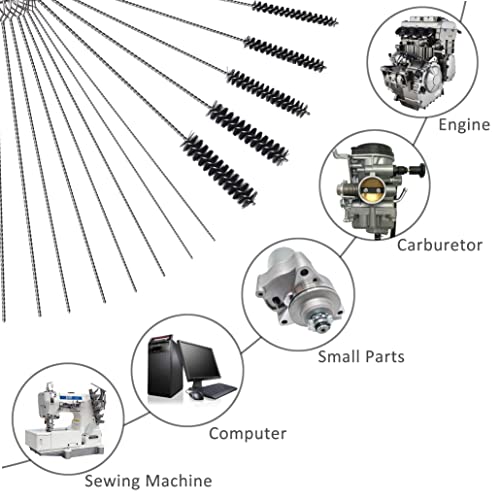 Carburetor Carbon Dirt Jet Remove Cleaner Tool Kit - color: 10 Cleaning Needles + 5 Nylon Brushes