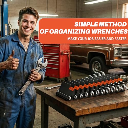 Matscover 32PCS Modular Wrench Organizer Wrench Holder, for Tool Box, Black