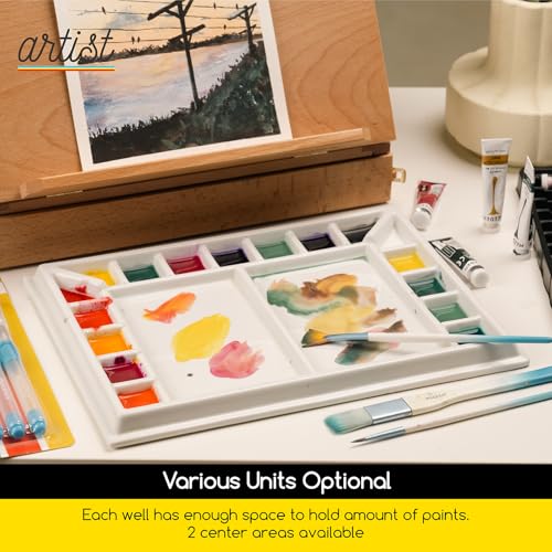 MEEDEN Ceramic Watercolor Palette：Large Porcelain Artist Paint Palette - size: 13" x 9.8"-no lid