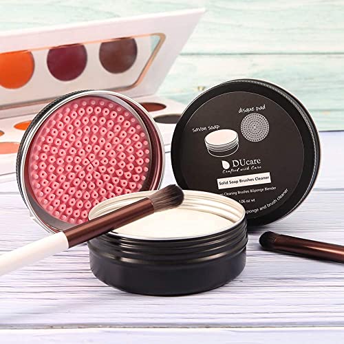DUcare Makeup Brush Cleaner Shampoo Soap Solid Brush Cleaning Mat Removes Cosmetic Color Brush Cleaner Pad for Cleaning Makeup Sponges Brushes - color: B-Cleaner-Coconut
