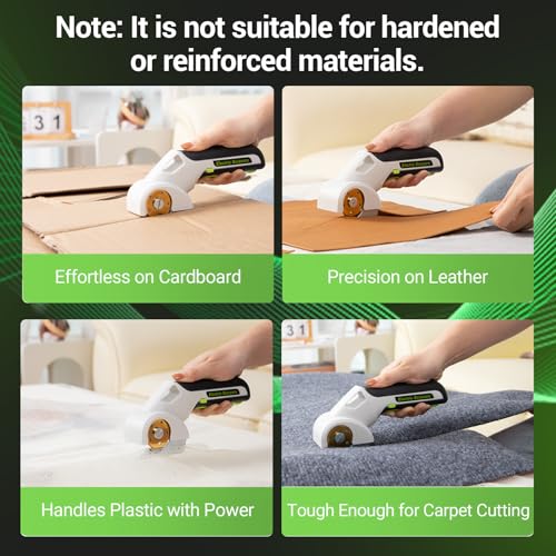 4PCS Titanium Coated Replacement Cardboard Cutter Blades for Cordless Electric Box Cutter, Compatible with All EXPEDMAN Electric Scissors Models ES01