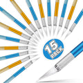 Mudder 15 Pack Exacto Knife Set, Craft Knives Hobby Knife, Gold and Blue - color: Gold and Blue