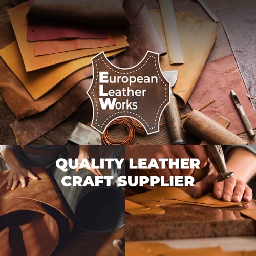 ELW Cowhide Bourbon Brown Leather 9-10 oz (3.6-4mm) Thickness Pre-Cut Calf Hide Full Grain Leather for Tooling, Holsters, Sheath, Carving, Embossing, Stamping - color: Bourbon Brown, size: Select