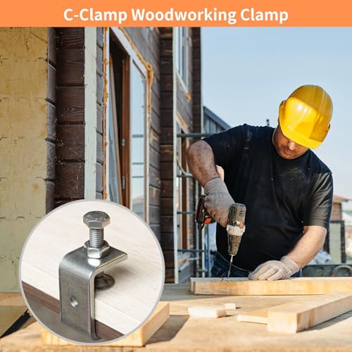 Stainless Steel C Clamps, Mini Tiger Clamp Set for Mounting, Heavy Duty Metal U Clamps, Small Desk G-Clamp with 0.79 Inch Stable Wide Jaw Opening for Metal Working Woodworking Welding Building (4pcs) - size: 0.79 in / 20mm (4 Pcs)