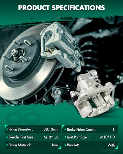 SCITOO Rear Right Disc Brake Caliper With Bracket 18B4824 Silver - size: Rear Passenger[18B4824]Silver