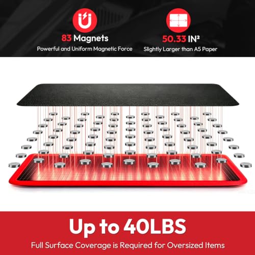 Magnetic Tool Mat, 40 LBS Flexible Magnetic Mat, Magnetic Tool Holder - color: Red, size: 1PC Magnetic Tool Mat