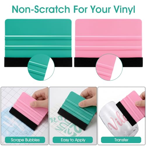 Felt Squeegee, 2 Pack Decal Squeegee Tool, Reusable Decal Vinyl Squeegees Tool Universal Car Accessories for Car Wrap Decals Window Tint Film Wallpaper Application