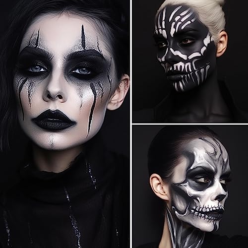 BADCOLOR Black White Face Body Paint Stick Eye Black for Adults Softball Football Baseball Sports , Non-Toxic Hypoallergenic for Halloween SFX Makeup Cosplay Joker Costume Parties - color: 1PCS Skull