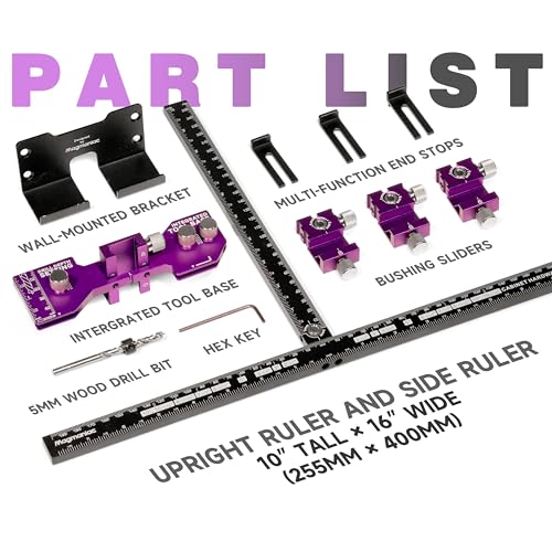Cabinet Hardware Jig, Cabinet Drawer Pull Jig, Cabinet Pull Template Tool - color: Purple-black