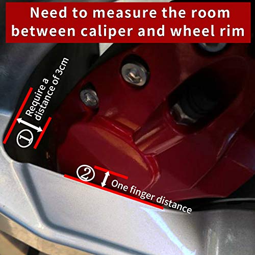 Red Aluminum Brake Caliper Covers for 2017-2021Tesla Model S Long Range&Long Range Plus & Model X 2016-2021, Set of 4, Easy Install, Protective Styling - color: Red blank