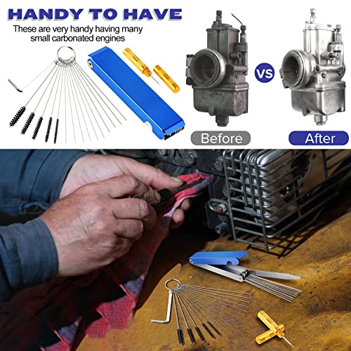 Valchoose Carburetor Cleaning Kit, Multi-Size Jet Clean Tools, 1 Set - style: 1 set with 1 needle