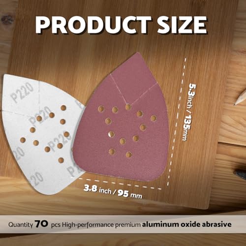S&F STEAD & FAST Black and Decker Mouse Sanding Pads 60 Pack - style: 60G-220G-60P