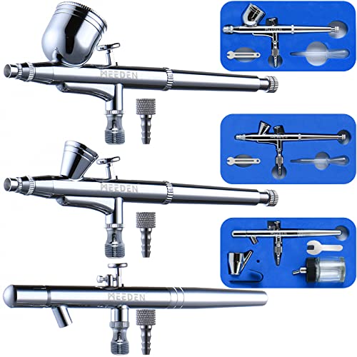 MEEDEN Airbrush Spray Gun Kit: 3 Pack with 0.25, 0.35 & 0.5mm Needles