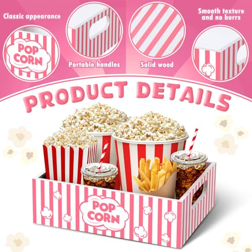 GlikCeil Movie Night Supplies Snack Trays with Handles, Cute - style: Cute