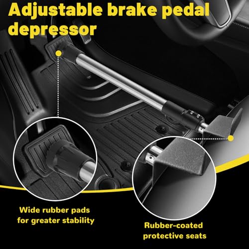 Brake Pedal Depressor Tool, Truck Pedal Depressor Adjustable and Extendable19-41 Stainless Steel Double-Headed Anti-Slip Design Suitable for Automotive Rrake System Repair Work