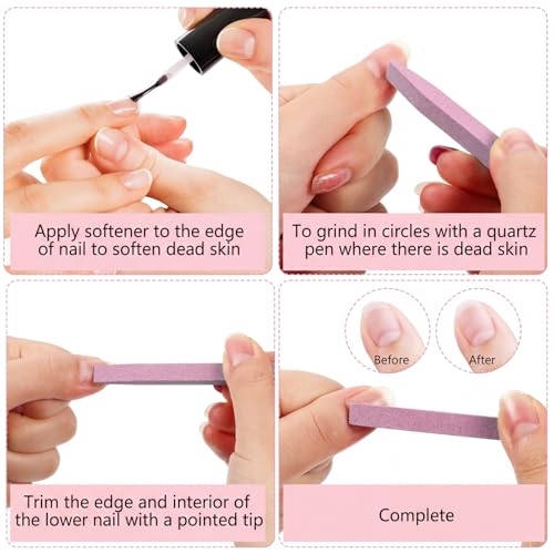 Mudder 20 Pcs Stone Nail File Pumice Stick for Nail Buffing Tool,Pink - color: Pink