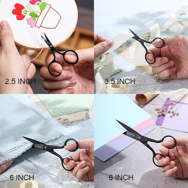 HALO FORGE 3 Pack Sharp Stainless Steel Small Embroidery Scissors Set - style: 3 pack embroidery scissors